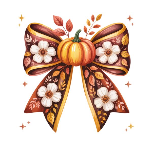 Fall Pumpkin Bow Design Thumbnail